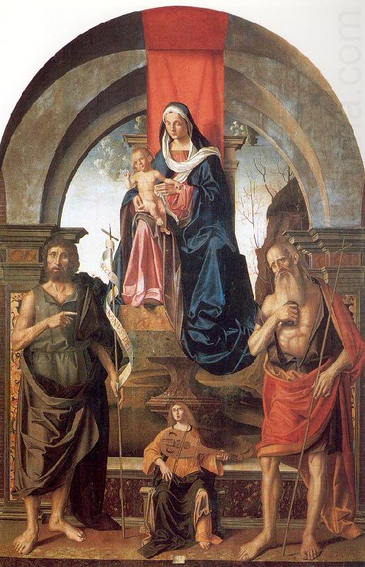 Virgin and Child Enthroned between Saints John the Baptist and Jerome, Palmezzano, Marco